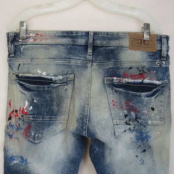 Jordan Craig Legacy Edition 32/32 Sean Men's Jeans Painted Splash Destroyed - Picture 4 of 11